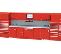 Service double bay technician workstation red thumbnail